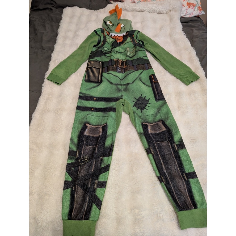 Fortnite Rex One Piece Hoodie‎ Halloween Costume /Pajama Set Youth 10/12